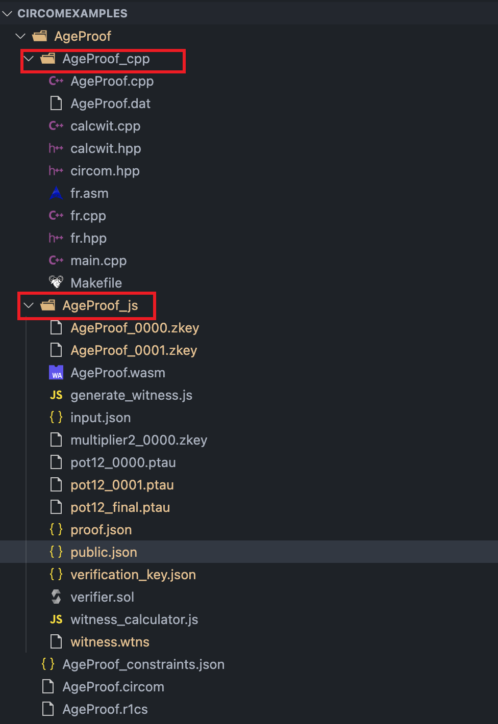 circom 产出的cpp 和 js